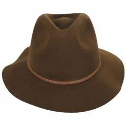 Wesley Packable Wool Felt Fedora Hat - Coffee