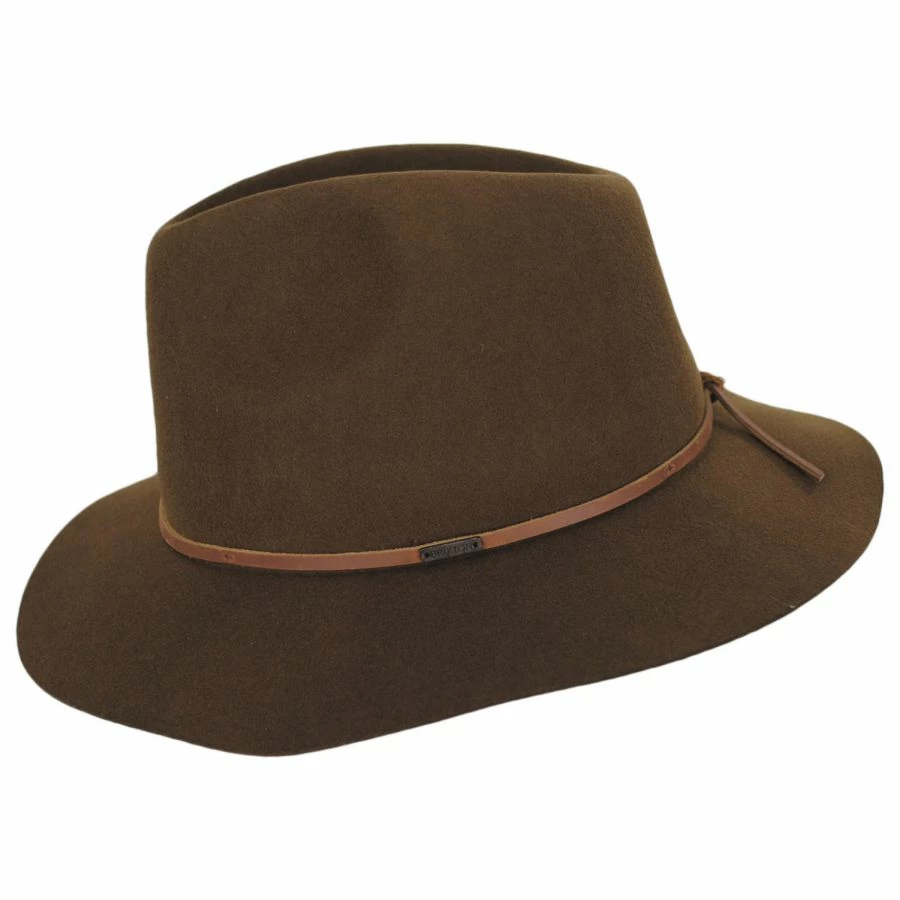 Wesley Packable Wool Felt Fedora Hat - Coffee 2 Wesley Packable Wool Felt Fedora Hat - Coffee - Image 2