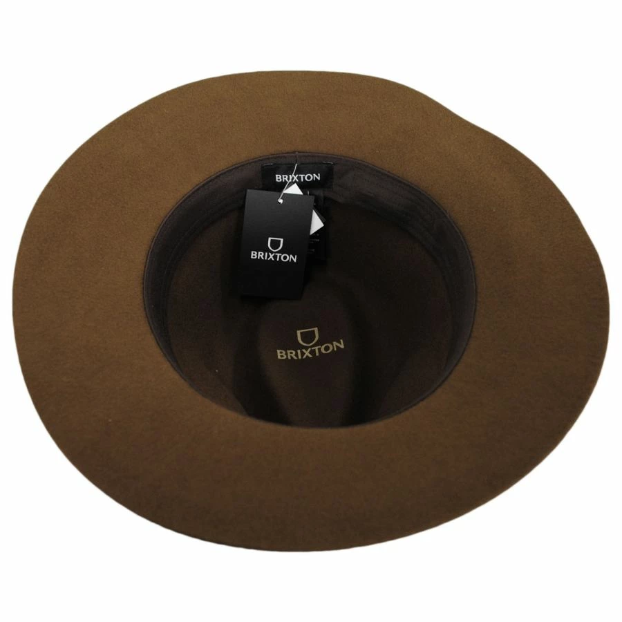 Wesley Packable Wool Felt Fedora Hat - Coffee 3 Wesley Packable Wool Felt Fedora Hat - Coffee - Image 3