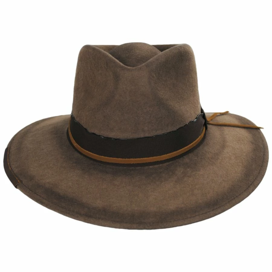Saggy Distressed Wool Felt Outback Hat