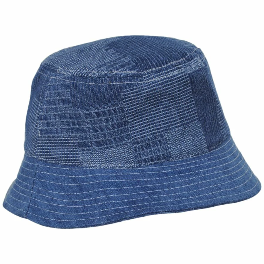 Stetson Quentin Reversible Patchwork Denim Bucket Hat 1 Stetson Quentin Reversible Patchwork Denim Bucket Hat