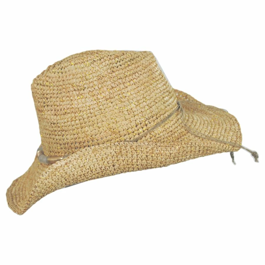 Chrysta Crochet Raffia Straw Western Hat 2 Chrysta Crochet Raffia Straw Western Hat - Image 2