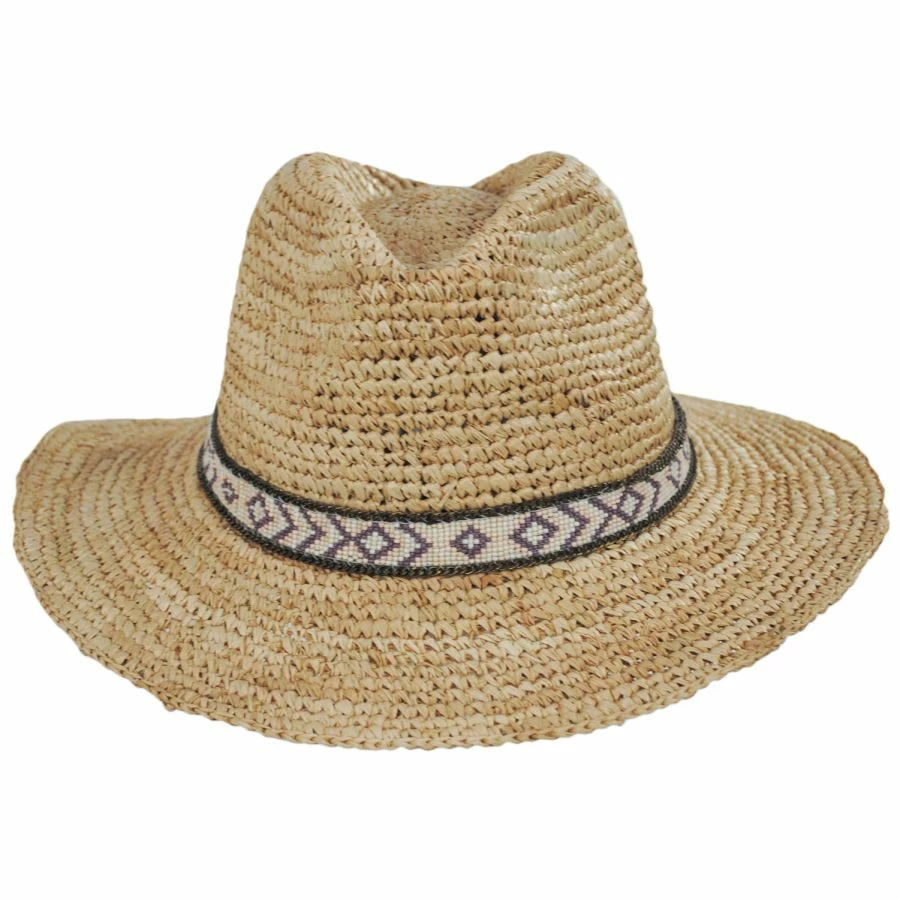 Hailey Crochet Raffia Straw Fedora Hat 1 Hailey Crochet Raffia Straw Fedora Hat