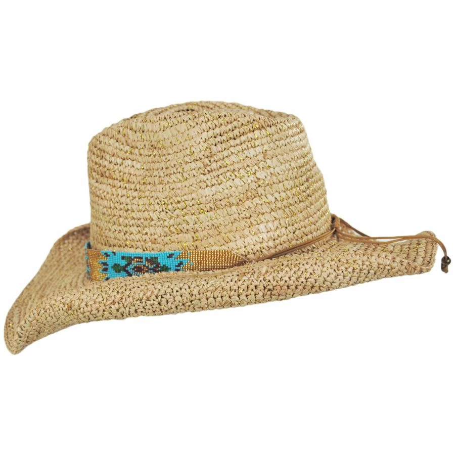 Mazatlan Crochet Raffia Straw Western Hat - Image 2