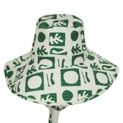 Holiday Retro Cotton Bucket Hat - White/Green