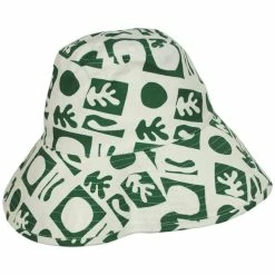Alternative view of Holiday Retro Cotton Bucket Hat - White/Green