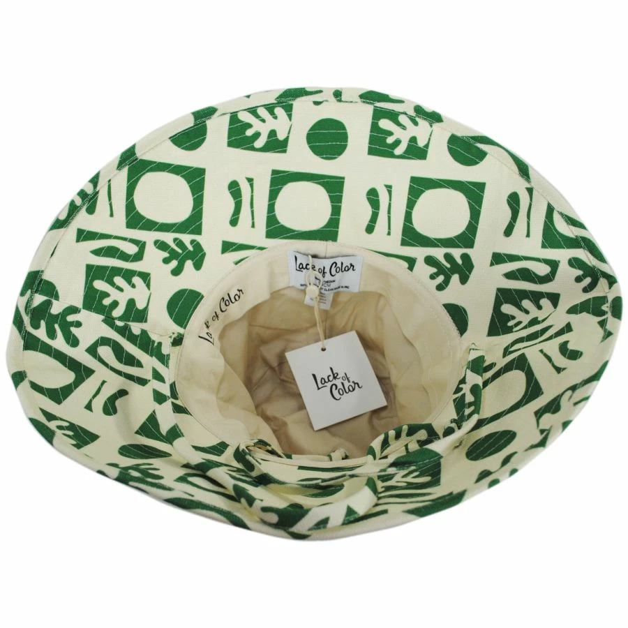 Holiday Retro Cotton Bucket Hat - White/Green 3 Holiday Retro Cotton Bucket Hat - White/Green - Image 3