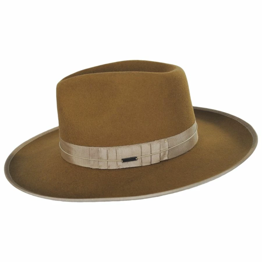 Reno Wool Felt Fedora Hat - Bronze 2 Reno Wool Felt Fedora Hat - Bronze - Image 2