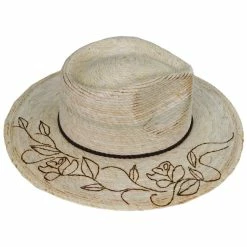 Alternative view of Vintage Couture Mateo Floral Band Palm Straw Rancher Fedora Hat