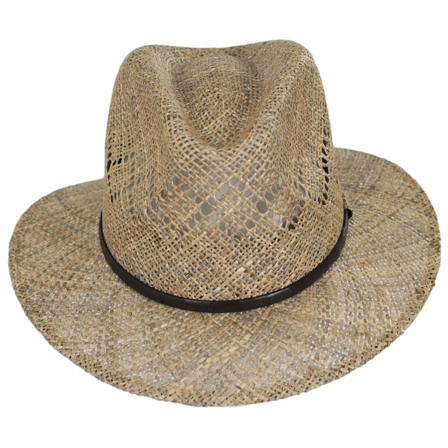 Stetson Creston Seagrass Straw Safari Fedora Hat 1 Stetson Creston Seagrass Straw Safari Fedora Hat