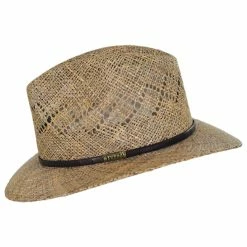 Alternative view of Stetson Creston Seagrass Straw Safari Fedora Hat