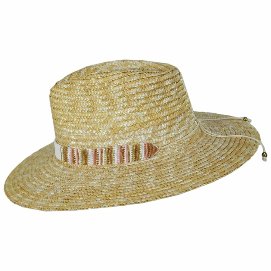Tulum Wheat Straw Fedora Hat 2 Tulum Wheat Straw Fedora Hat - Image 2
