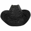 Houston Rush Straw Cowboy Hat - Black