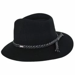 Messer Wool Felt Western Fedora Hat - Black 4 Messer Wool Felt Western Fedora Hat - Black -CHARLIE 1 HORSE Shop 441695