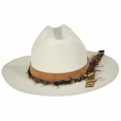 Vintage Couture Heart Bangora Straw Western Hat
