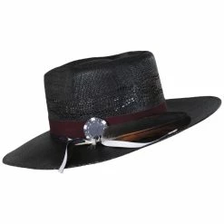 Alternative view of Vintage Couture Spade Bangora Shantung Straw Fedora Hat
