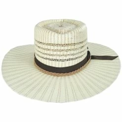 Vintage Couture Diamond Bangora Shantung Straw Fedora Hat