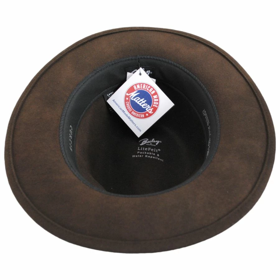 Curtis Wool LiteFelt Safari Fedora Hat - Image 3