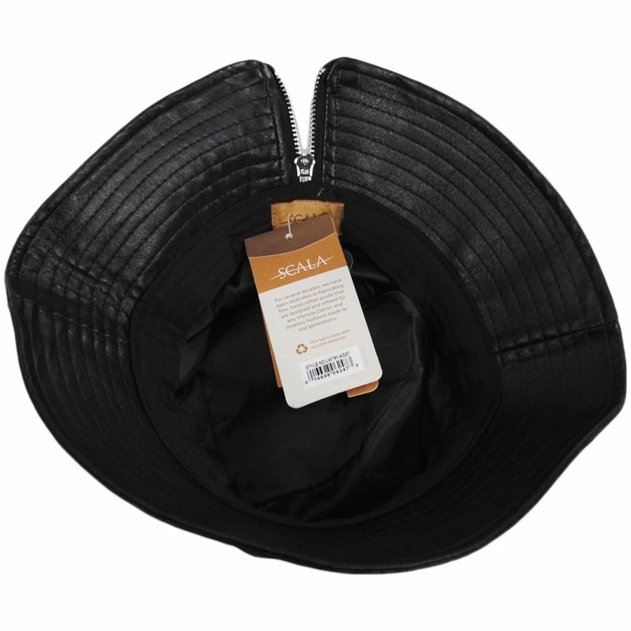 Scala Sylvie Vegan Leather Bucket Hat 3 Scala Sylvie Vegan Leather Bucket Hat - Image 3