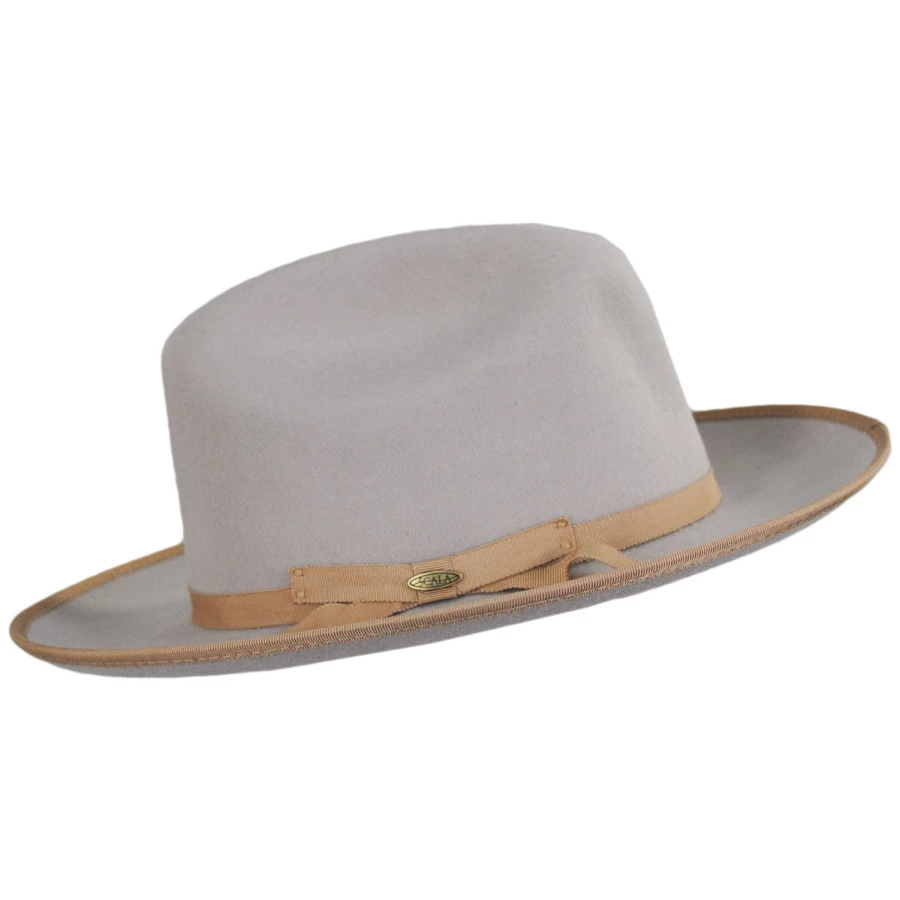 Scala Zamora Wool Felt Cattleman Western Hat - Silverbelly - Image 2