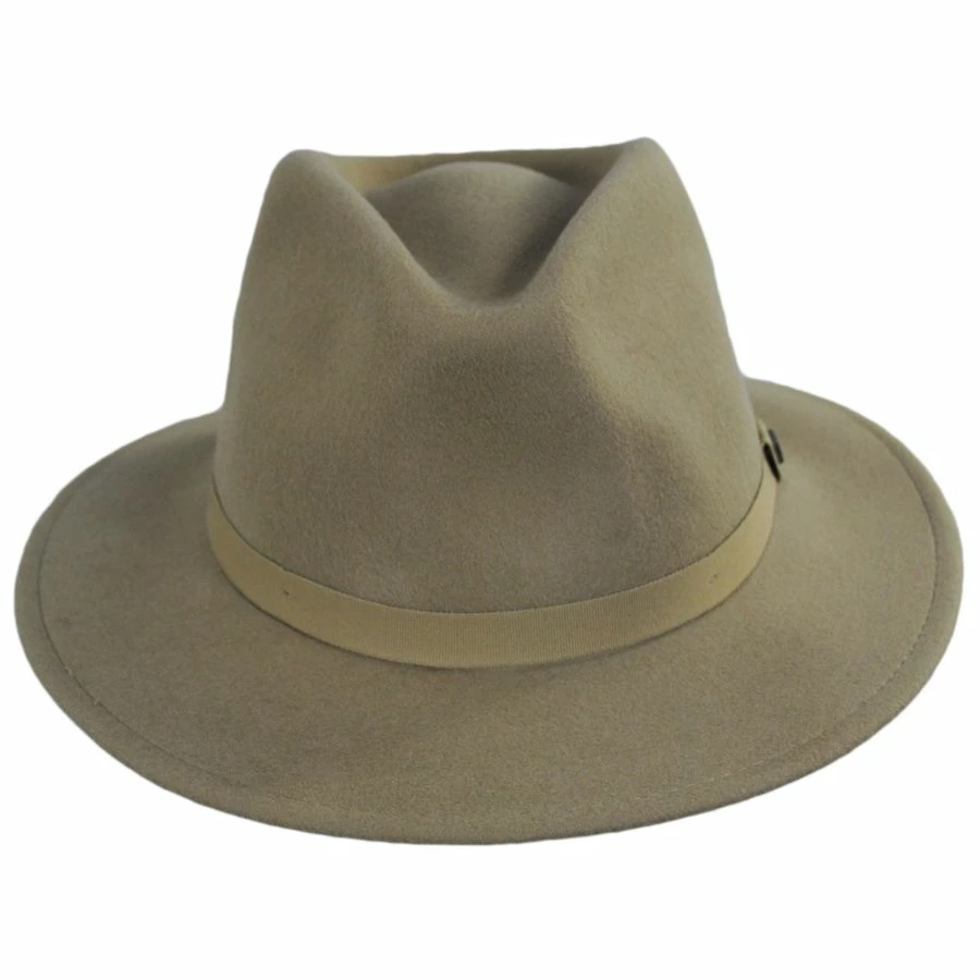 Messer Packable Wool Felt Fedora Hat - Sand