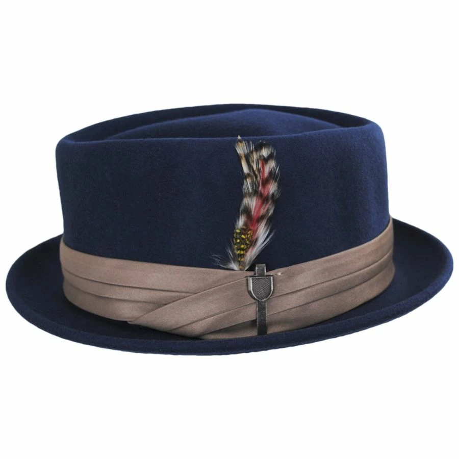 Stout Wool Felt Diamond Crown Fedora Hat - Image 2