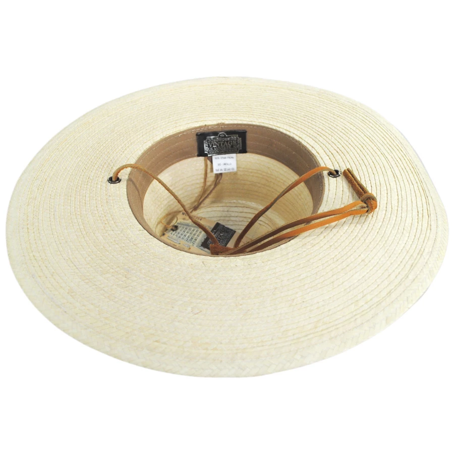 Vintage Couture Canyon Moon Palm Straw Rancher Fedora Hat - Image 3