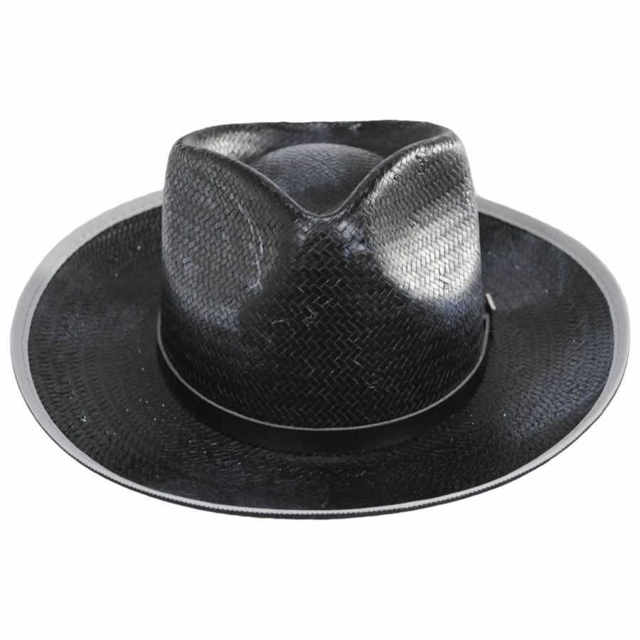 Ritz Distressed Toyo Straw Fedora Hat 1 Ritz Distressed Toyo Straw Fedora Hat