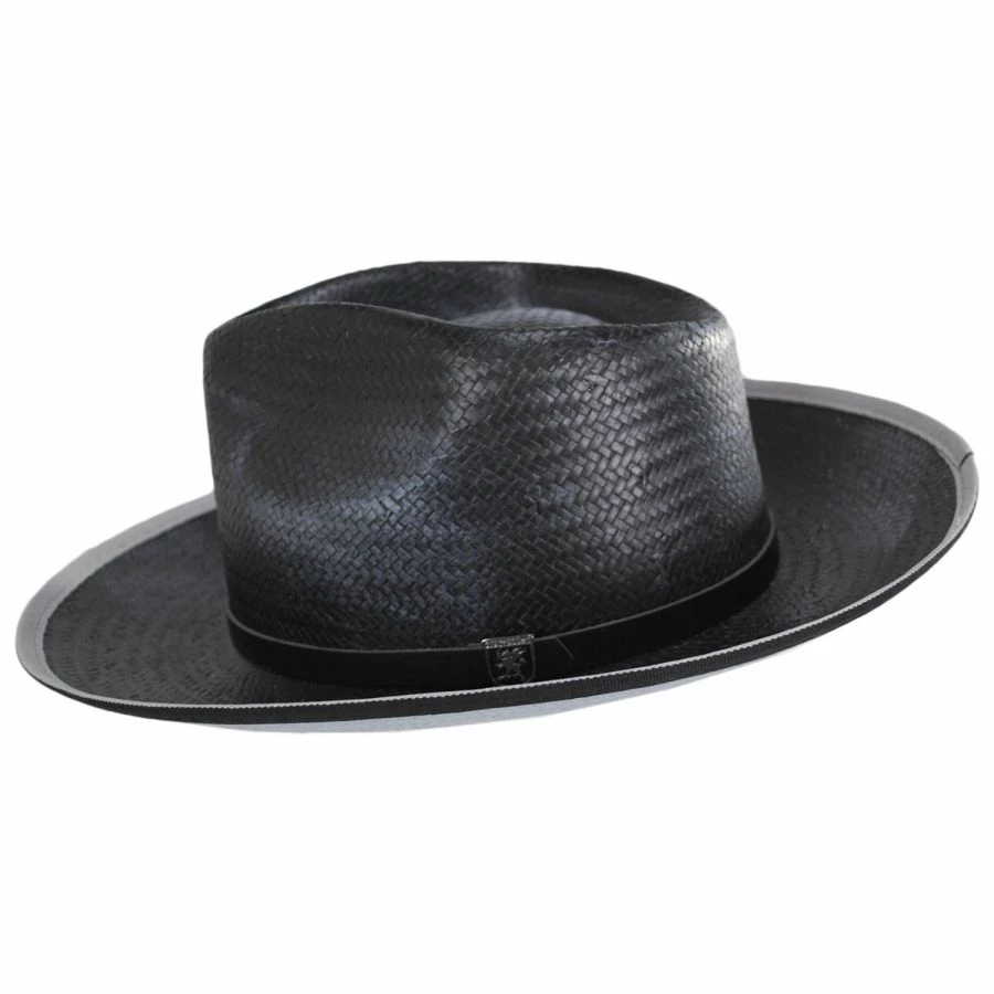 Ritz Distressed Toyo Straw Fedora Hat 2 Ritz Distressed Toyo Straw Fedora Hat - Image 2