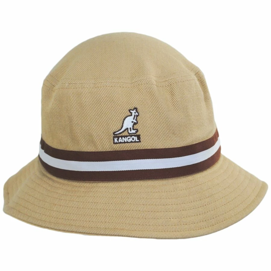 Kangol Stripe Lahinch Cotton Bucket Hat - Oatmeal 1 Kangol Stripe Lahinch Cotton Bucket Hat - Oatmeal