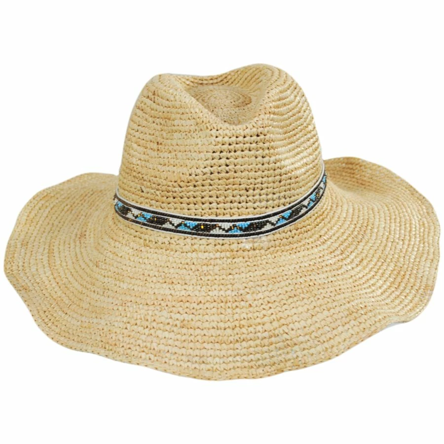 Lainey Crochet Raffia Straw Western Hat - Image 2