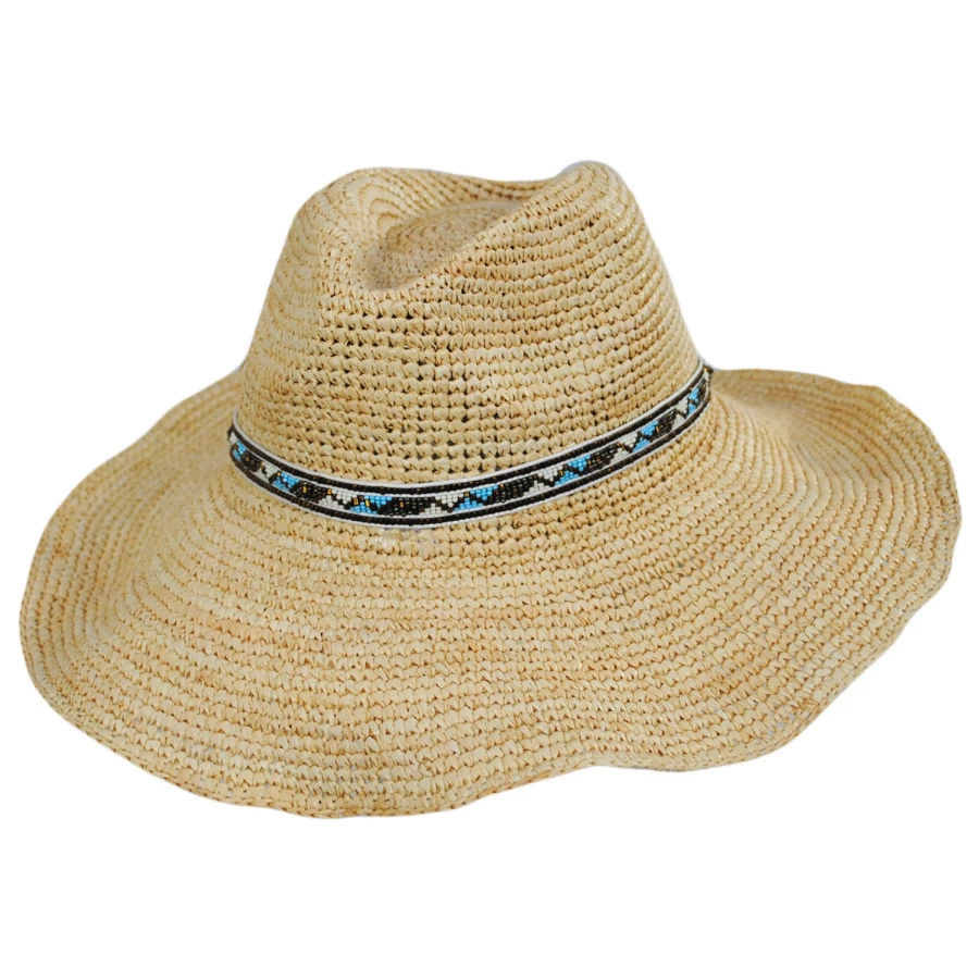 Lainey Crochet Raffia Straw Western Hat