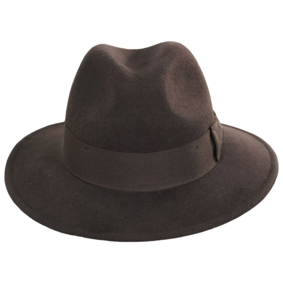 Officially Licensed Crushable Wool Felt Safari Fedora Hat 1 Officially Licensed Crushable Wool Felt Safari Fedora Hat