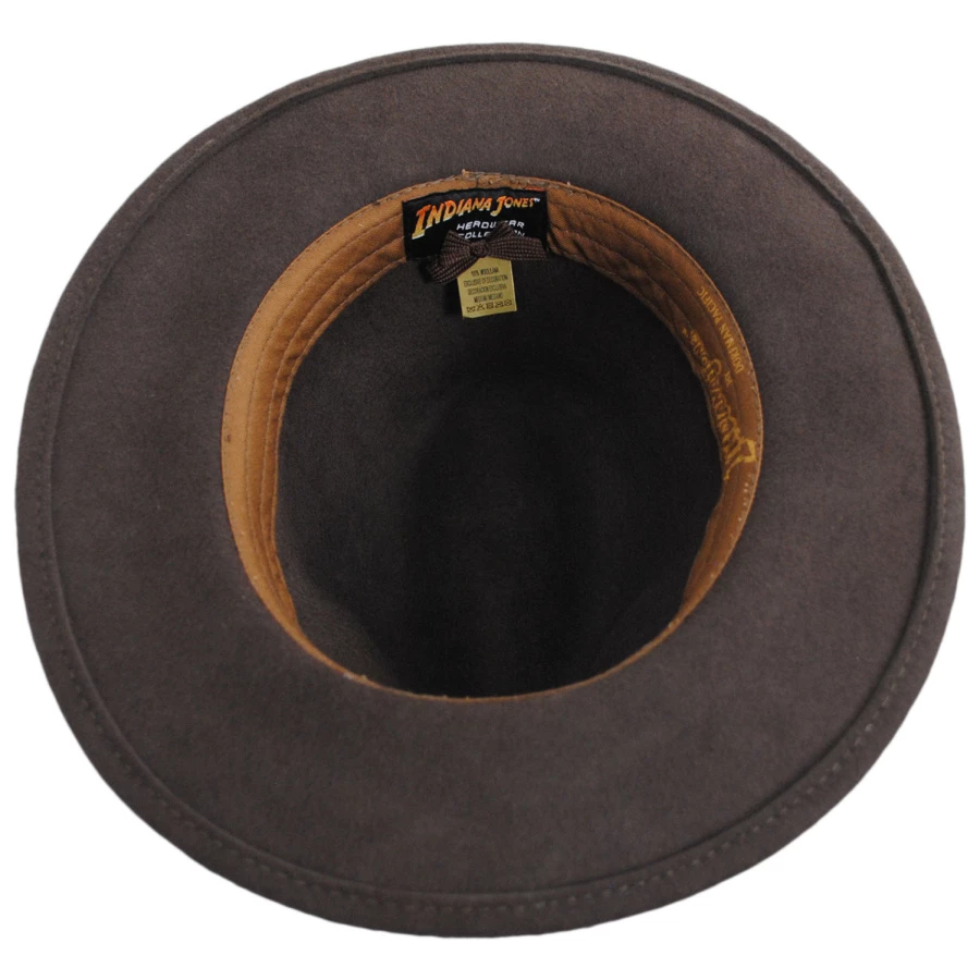 Officially Licensed Crushable Wool Felt Safari Fedora Hat 3 Officially Licensed Crushable Wool Felt Safari Fedora Hat - Image 3