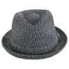 Billy Toyo Straw Braid Fedora Hat - Black Heather