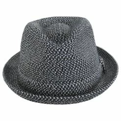 Billy Toyo Straw Braid Fedora Hat - Black Heather