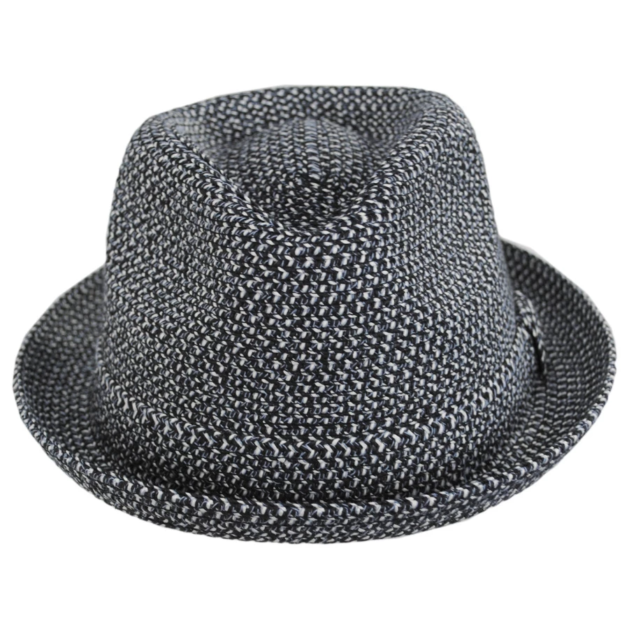 Billy Toyo Straw Braid Fedora Hat - Black Heather