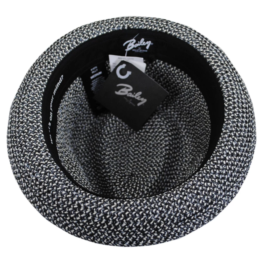 Billy Toyo Straw Braid Fedora Hat - Black Heather - Image 3