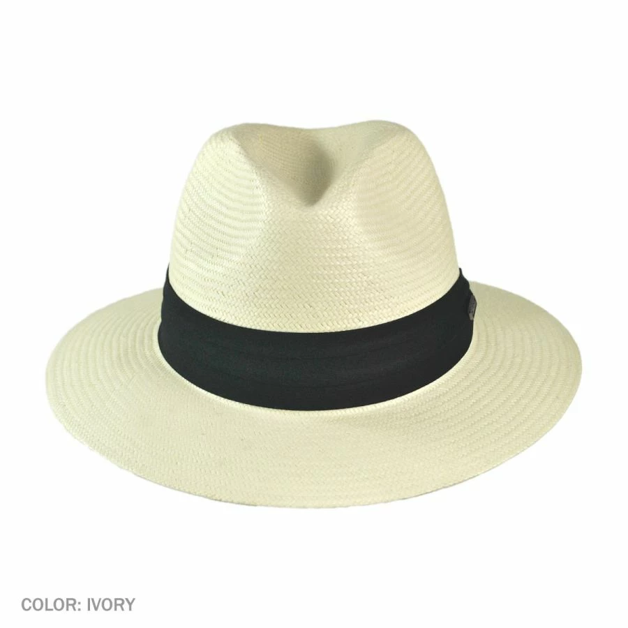 Toyo Straw Safari Fedora Hat - Black Band