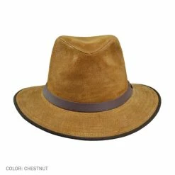 Nubuck Leather Safari Fedora Hat