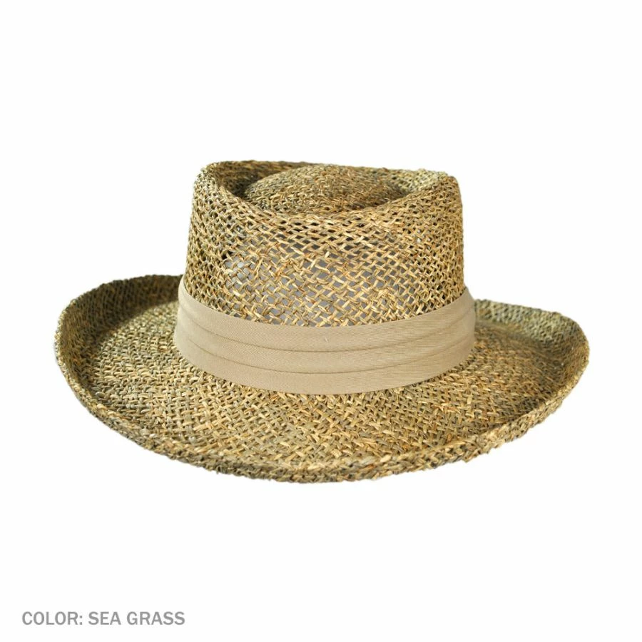 Pebble Beach Seagrass Straw Gambler Hat 1 Pebble Beach Seagrass Straw Gambler Hat