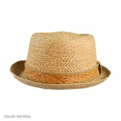 Raffia Straw Diamond Crown Fedora Hat