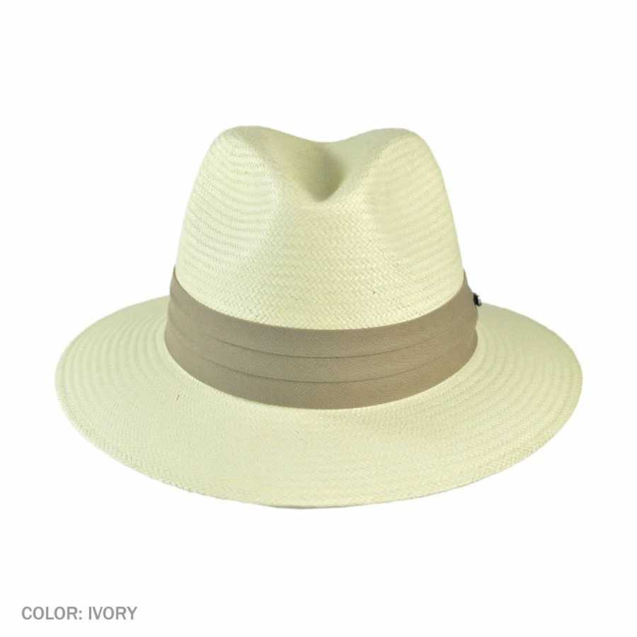 Toyo Straw Safari Fedora Hat - Khaki Band 1 Toyo Straw Safari Fedora Hat - Khaki Band