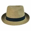 Jute Fabric C-Crown Trilby Fedora Hat