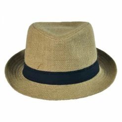 Jute Fabric C-Crown Trilby Fedora Hat