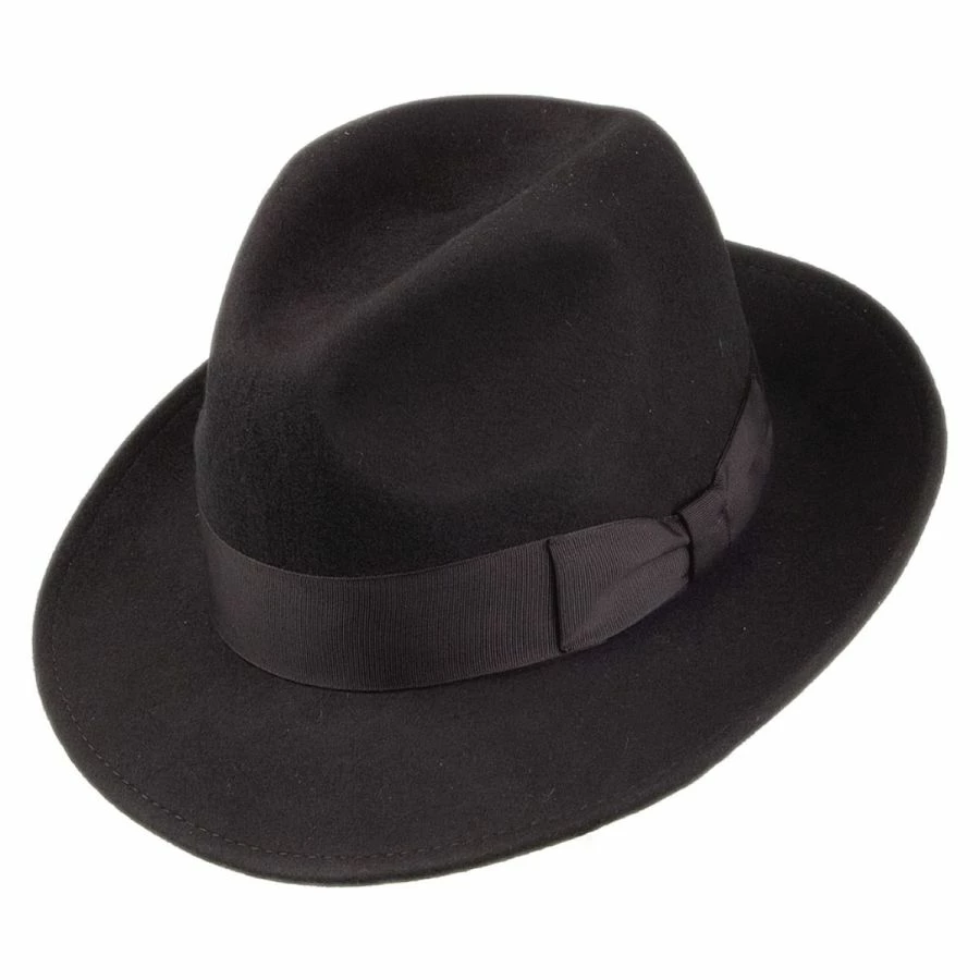 Pinch Crown Crushable Wool Felt Fedora Hat