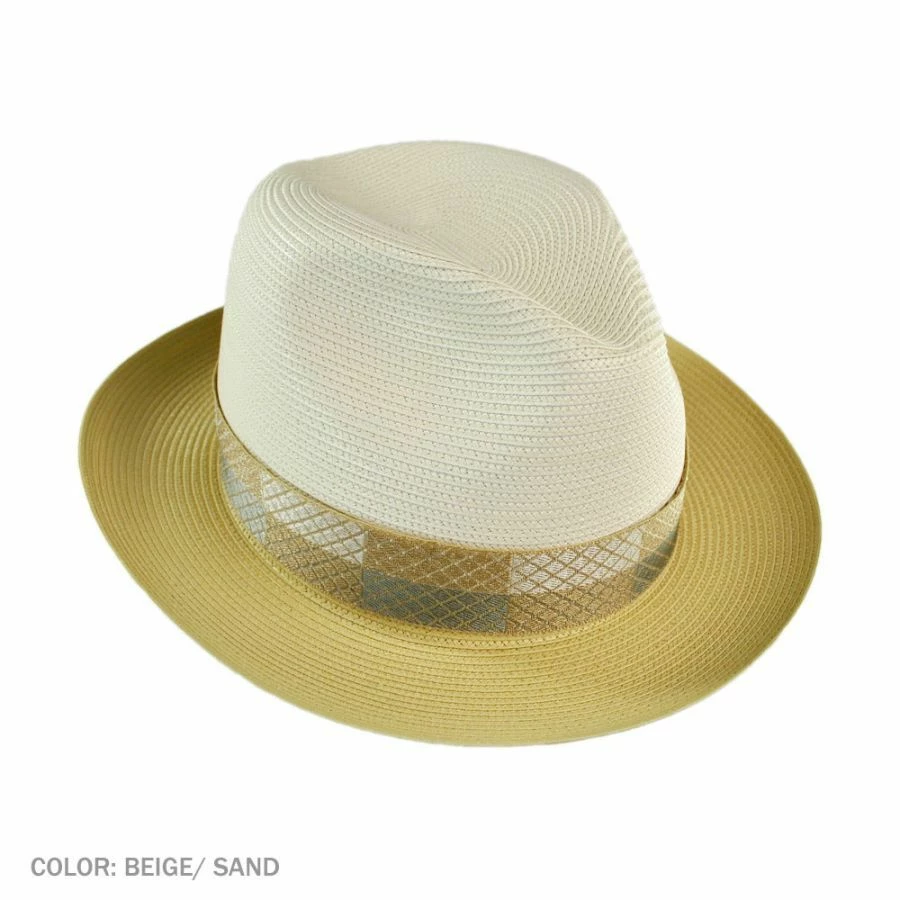 Stetson Andover Florentine Milan Straw Fedora Hat 1 Stetson Andover Florentine Milan Straw Fedora Hat