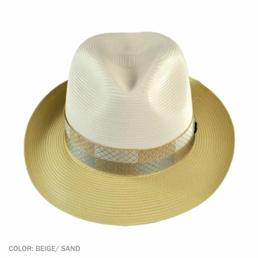Stetson Andover Florentine Milan Straw Fedora Hat 2 Stetson Andover Florentine Milan Straw Fedora Hat - Image 2