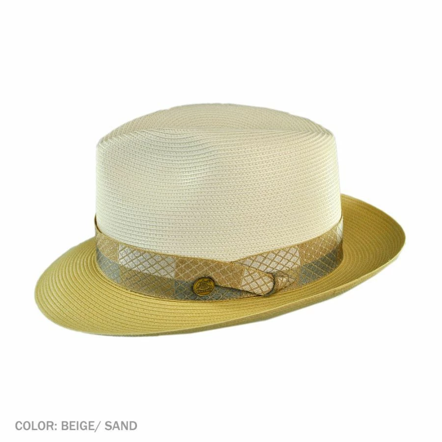 Stetson Andover Florentine Milan Straw Fedora Hat 3 Stetson Andover Florentine Milan Straw Fedora Hat - Image 3